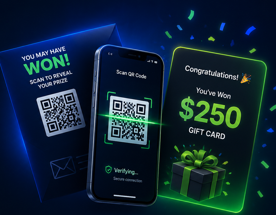 Scan the QR code on your mailer to reveal your prize